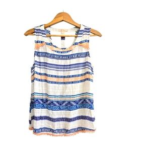 SKIES ARE‎ BLUE Striped Sleeveless Top Cut Out Strap Size Medium